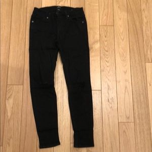 Just Black Skinny Jeans with Rips in Knee